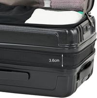 TydeCkare 20 Colos Kézipoggyász Bőrönd Laptoptartóval - Oldalsó Nyitással, Bővíthető ABS+PC Kemény Borítású Könnyű Utazótáska, Fekete 7