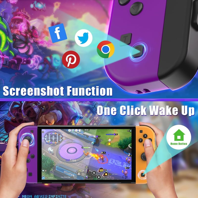 Bonacell vezeték nélküli kontroller szett Switch-hez, turbó és ébresztés funkcióval