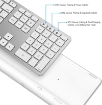 OMOTON Bluetooth Billentyűzet Numerikus Résszel, Újratölthető Vezeték Nélküli Klaviatúra MacBook Pro/Air, iMac, Mac mini/Pro és PC Eszközökh 3