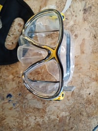 Set mască de scafandru și tub Cressi Big Eyes Evolution, transparent/galben, folosit — urme de apă și de uzură (stare: vezi a 2-a fotografie) 3