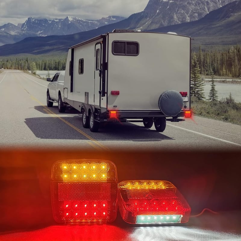 AOJO LED Utánfutó Hátsó Lámpa Szett - 12V Vízálló, ECE Jóváhagyott