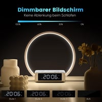 WILIT LED éjjeli lámpa 10W vezeték nélküli töltővel, ébresztő funkcióval, 3 fényerőszinttel - szürke 6