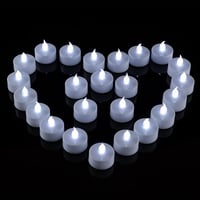 50 db hideg fehér LED teamécses, élethű fénnyel, elemmel - esküvőre, partira 5