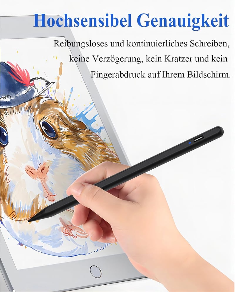 Kenkor mágneses érintőceruza 1,5 mm-es heggyel - iPad, iPhone és Android készülékekhez (fekete)
