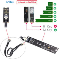 Xiwai NVME M.2 SSD hosszabbító kábel 40cm, SFF-8654 csatlakozóval 5