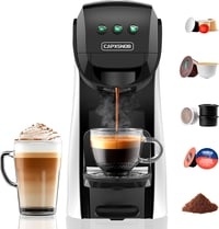 CAPXSNOB Warriors1 5 az 1-ben Kapszulás Kávéfőző - Nespresso, Dolce Gusto, Lavazza Kompatibilis, 20 Bar, 0,8L, Automata Mini Kávégép Otthonr 1