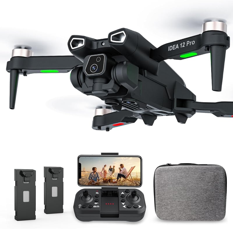 IDEA12 PRO 4K Drón Kezdőknek - Optikai Pozicionálás, Kefe Nélküli Motor, 30 Perc Repülés
