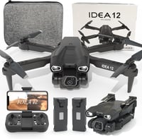 TTROARDS 12 Összecsukható Drón 1080P Kamerával, WiFi FPV Élőkép, 360° Flip Funkció, 20 Perc Repülési Idő, Kezdőknek és Gyerekeknek, Távirány 1
