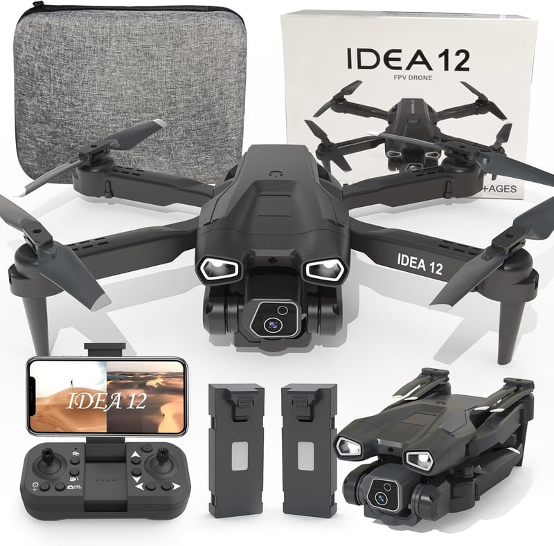 TTROARDS 12 Összecsukható Drón 1080P Kamerával, WiFi FPV Élőkép, 360° Flip Funkció, 20 Perc Repülési Idő, Kezdőknek és Gyerekeknek, Távirány