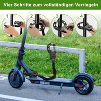 Mucek E-Roller Lakat - 60 cm Réz Magos Bilincs Zár Tárolótáskával, Kerékpár és Roller Lánclakat, Fekete, 1,74 kg, Lopásgátló 6