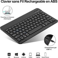 FOGARI Bluetooth Vezeték Nélküli Billentyűzet 11" - Hordozható, Újratölthető, AZERTY - Mac, iPad, iPhone, Samsung, Xiaomi, Android, Windows  2