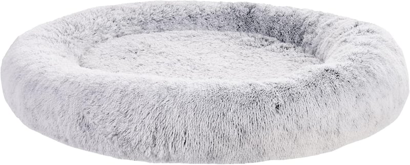 Kerek, mosható, ortopéd kutyaágy - 120 cm, világosszürke donut kutyafekhely
