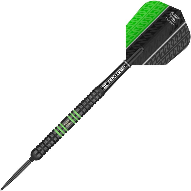 Target Vapor 8 fekete-zöld 24g steeldarts szett, 80% volfrám, Swiss Point