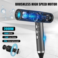 slopehill Hajszárító Kefe Nélküli Motorral - Intelligens Hibaelemzés, LED Kijelző, 268g Szuper Könnyű, 2000W, Ionos Technológia, 3 Hőfokozat 2