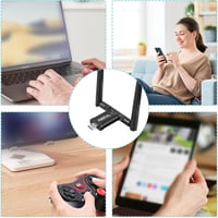 Aigital WiFi Adapter 1200 Mbit/s DualBand USB 3.0 - Vezeték nélküli hálózati vevő 2 antennával, dokkoló állomással laptophoz, PC-hez, Window 9