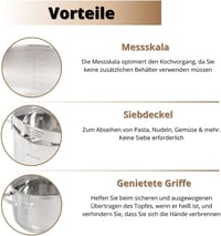 Daniks Tokio 4,26 literes rozsdamentes acél fazék polírozott felülettel, ezüst színben, 22 cm átmérővel, indukciós főzőlapra 4