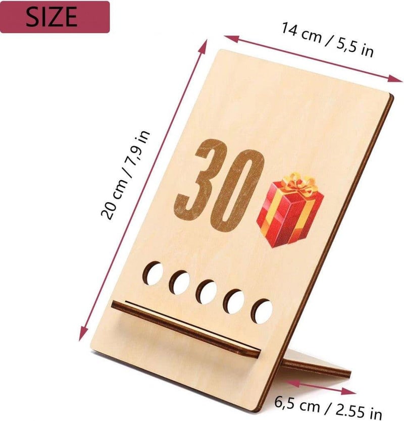 Egyedi 30. Születésnapi Fa Vendégkönyv és Pénzajándék Tábla - DIY Kreatív Ajándék