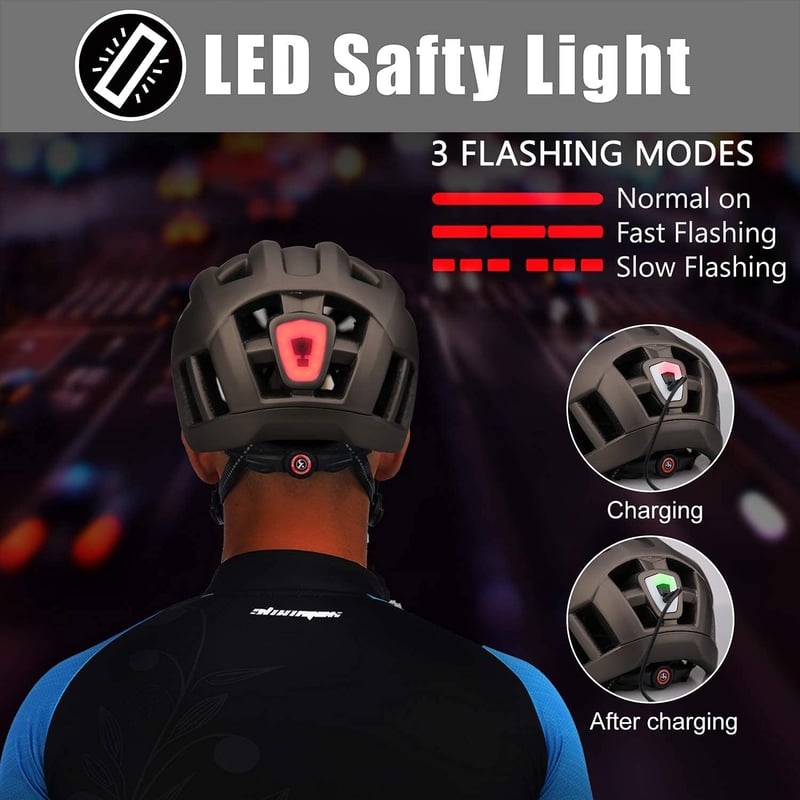 Shinmax LED-es MTB sisak levehető szemüveggel, 57-62 cm