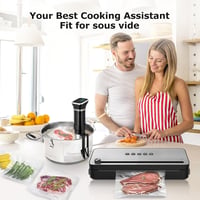 Bonsenkitchen VS3802 Fekete Vákuumfóliázó Gép Sous Vide-hoz, Vágóval és Kiegészítőkkel 7