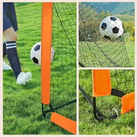 SONGMICS Gyerek Focihálószett 2db - Hordozható, Összecsukható Kapu Kertbe, Parkba, Strandra - Üvegszálas Váz, Narancssárga, 120x90x90 cm 6