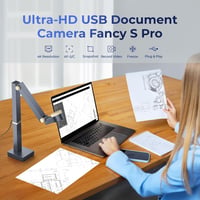 CZUR Fancy S Pro 4K USB Dokumentum Kamera és 12MP Webkamera LED Világítással, 60fps, Autofókusz, Távoktatáshoz, Élő Közvetítéshez, Windows é 4