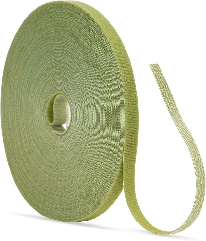 KINGLAKE 10m Öntapadós Növénykötöző Szalag - 12mm Széles Tépőzáras Kertészeti Rögzítő Világoszöld Nylon Növénytámasz Zsinór Virágokhoz, Fákh