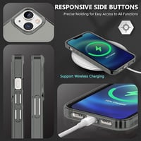 Apple iPhone 13 Mini Védőtok - Szürke Áttetsző Szilikon, Beépített Képernyővédővel 6