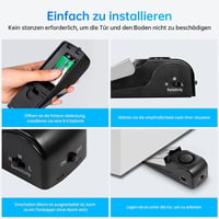 TOWODE Ajtóék Riasztóval - 120 dB Hangos Biztonsági Ajtóütköző Csúszásgátló Gumival, 3 Érzékenységi Szinttel, 2 db-os Szett 6