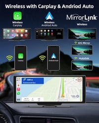 Jansite 10,26" Vezeték Nélküli CarPlay Android Autós Kijelző 2.5K Fedélzeti Kamerával, Tolatókamerával, Bluetooth, Mirror Link, 64GB TF Kárt 2
