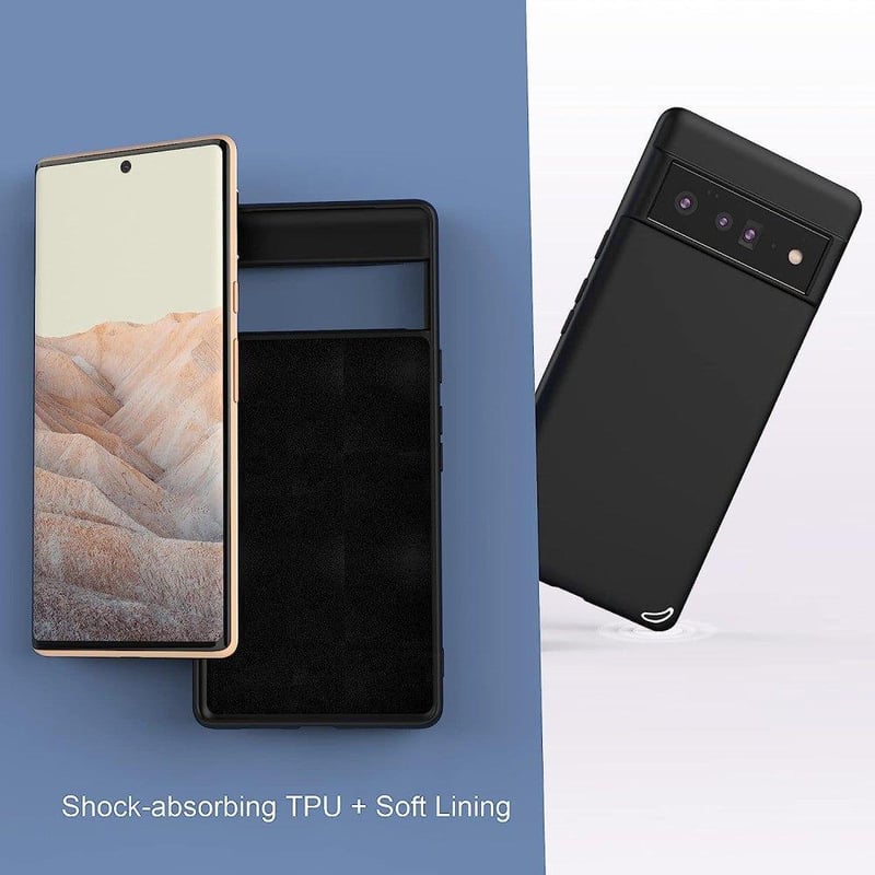 Google Pixel 6 Pro Védőtok - Strapabíró Fekete Foluu Tok