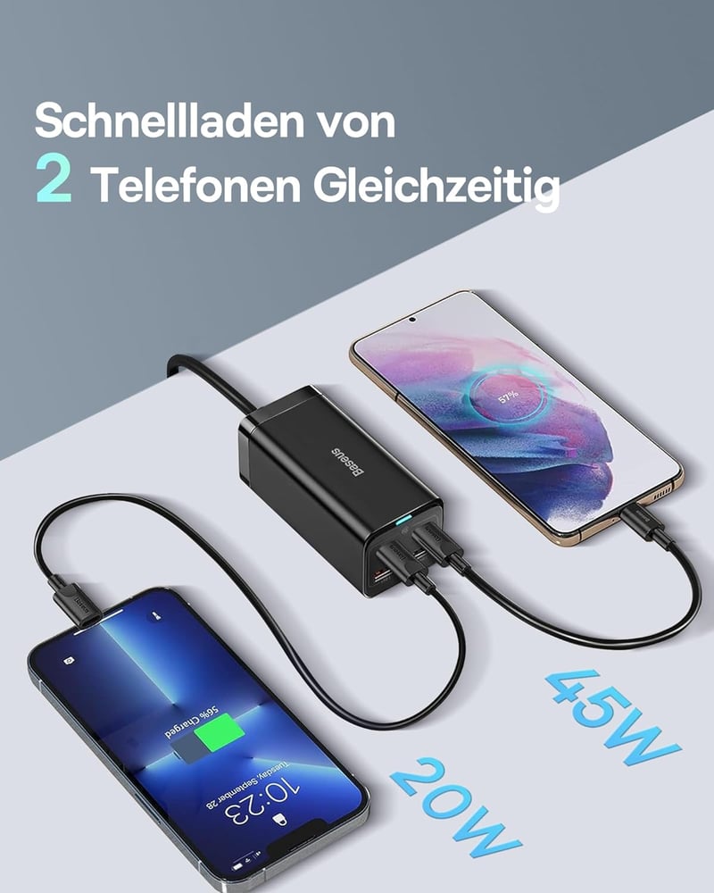 Baseus 100W GaN3 USB-C gyorstöltő 4 porttal, MacBook, iPhone 15, Samsung S24 kompatibilis