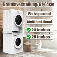 bimiti Mosógép-Szárítógép Összekötő Keret - Univerzális Köztes Állvány 61-64 cm Széles Gépekhez, 64 x 55 cm, Fehér 3