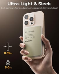 KU XIU Szilárdtest Powerbank Magsafe-hez - Qi2 15W Mágneses Külső Akkumulátor iPhone 16/15/14/13/12 Sorozathoz, 5000mAh Vezeték Nélküli 6