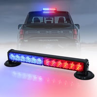 Dinfu 12" LED Figyelmeztető Fénysor - Kék-Piros Villogó Vészjelző Lámpa 14 Üzemmóddal - Autó, Teherautó, Traktor Kompatibilis - 12V Szivargy 1