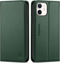 iPhone 11 Sötétzöld Bőr Pénztárcatartó Tok Kártyatartóval - Újracsomagolt 1