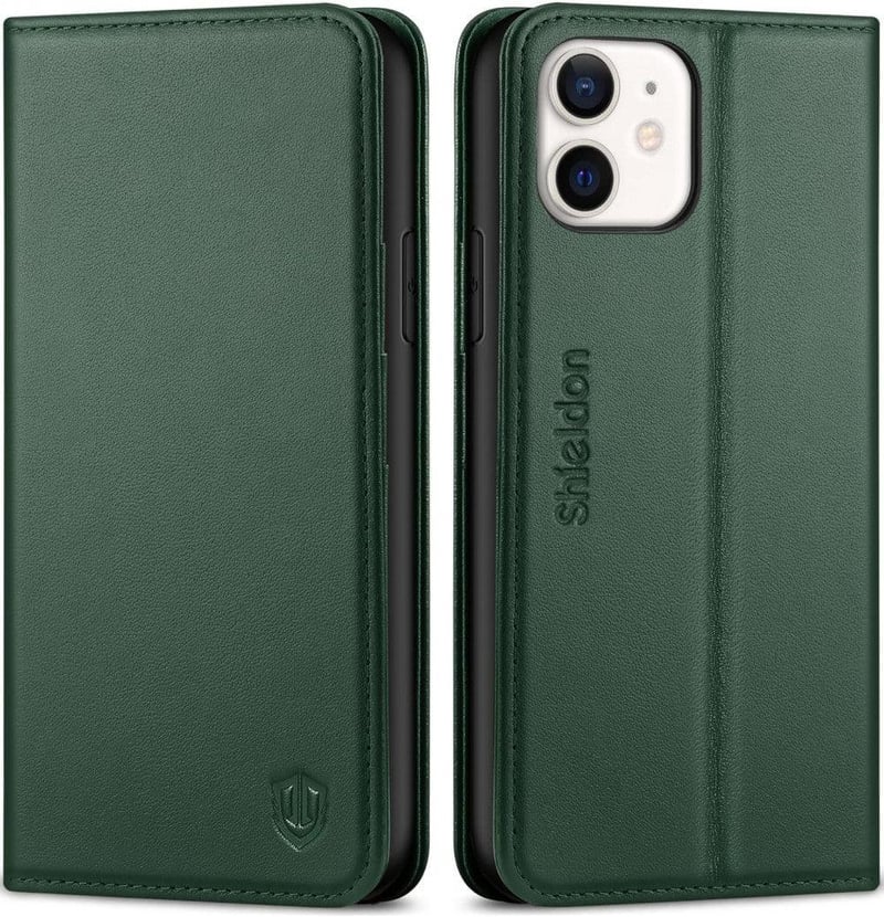 iPhone 11 Sötétzöld Bőr Pénztárcatartó Tok Kártyatartóval - Újracsomagolt