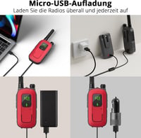 Radioddity gyerek walkie-talkie szett, 16 csatornás, 4km hatótávú, lámpával, 2db (piros-kék) 2