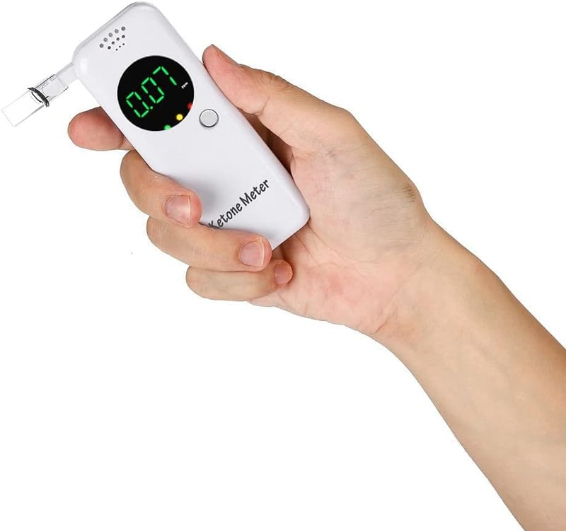 Ketone Atemtester Digitális Ketózis Légzésmérő, Hordozható Ketonteszter 10 Cserélhető Szájrésszel, Ketogén Diétához, Fehér