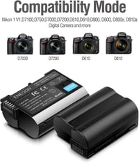 Nikon EN-EL15 akkumulátor szett és USB töltő D7100, D750, D7000 kamerákhoz 3