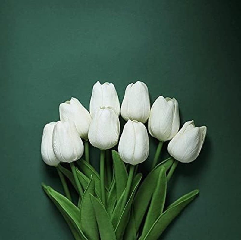 Anaoo 24 db Fehér Latex Műtulipán - Esküvői és Otthoni Dekoráció