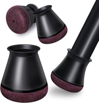 OCONDA 24 db Fekete Szilikon Széklábvédő Filcbetéttel - Ferde Széklábakhoz 14-18 mm - Padlóvédő Bútorlábsapka Kerek Lábakra - Zajcsökkentő 2