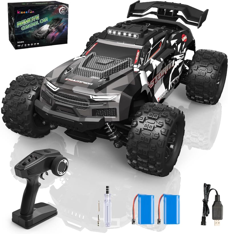 Kizeefun 40 km/h-s távirányítós autó, 1:18 offroad buggy LED fényekkel
