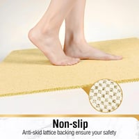 HITSLAM Csúszásgátló Fürdőszobaszőnyeg 60x40cm, Gyorsan Száradó Beige PVC-Luffa Kádszőnyeg Lefolyóval 2