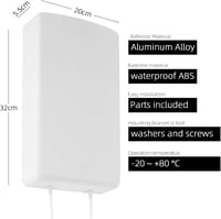 JAOGAUS 5G LTE Kültéri Antenna 18dBi Erősítővel - Nagy Hatótávolságú Jelerősítő 700-4000MHz - 2x10m Kábellel TS9/SMA Csatlakozóval 3G 4G Rou 3