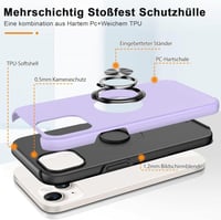 Apple iPhone 14 Mágneses Gyűrűs Tok - Világoslila Szilikon Védőtok 3