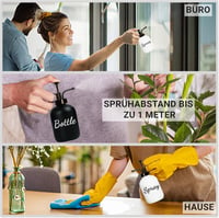 BIKALAN Üveg Permetező Palack Pozsgás Növényekhez - 350 ml Matt Fekete-Fehér Retro Dizájn Virágokhoz, Kaktuszokhoz, Irodai és Kerti Használa 3