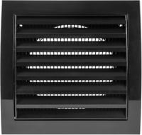 Vent Systems 100 mm Fekete Szellőzőrács - Szárítógép, Fürdőszoba, Kültéri/Beltéri Légkivezető Takaró, Elszívó Rendszer, ABS Anyag, Könnyen S 1