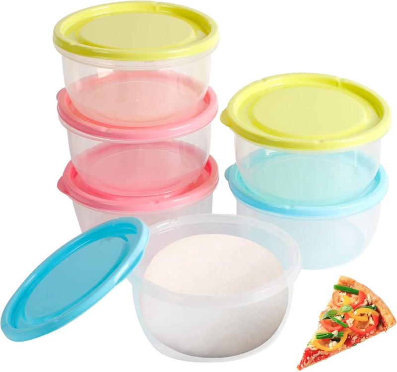 Spoilu színes pizzatészta érlelő doboz szett fedéllel, 6 darabos