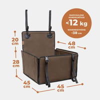 Megerősített barna kutyaülés autóba - Vízálló, stabil kisebb és közepes ebeknek (S méret) 8