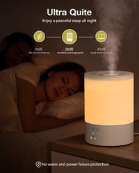 Maxcio 2,5L-es ultrahangos párásító, 3 ködmóddal, időzítővel és LED éjjeli fénnyel 6